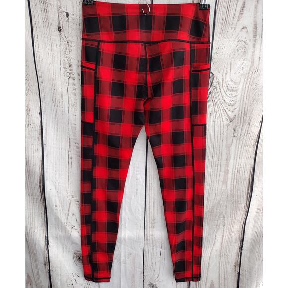 Constantly Varied Gear CVG Red & Black Plaid Pockets 26" Cropped Leggings Small - Picture 7 of 10